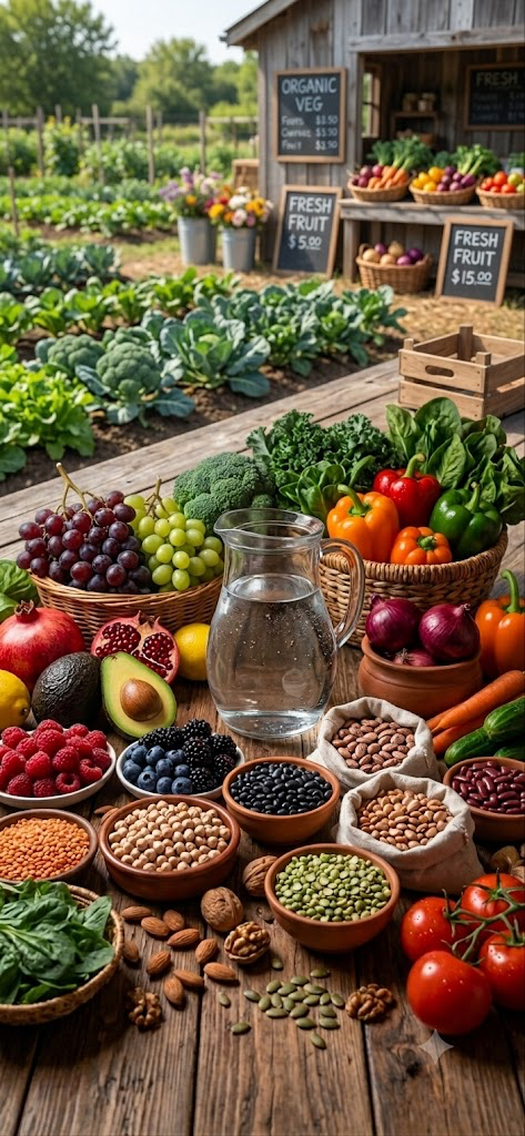Lifestyle recovery — fresh nutrition and whole foods fuel the work